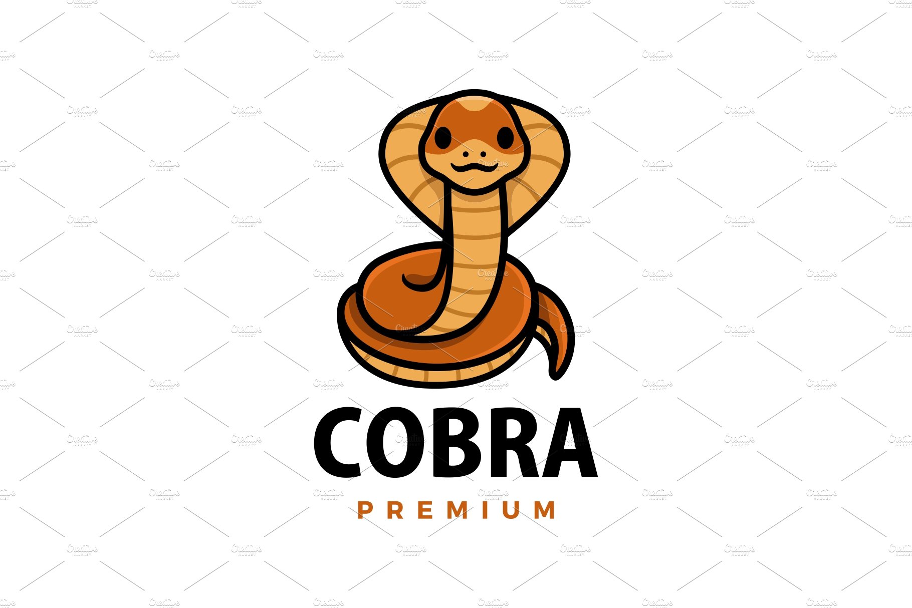 cute cobra cartoon logo vector icon cover image.