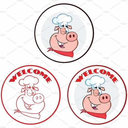 Winking Chef Pig. Collection Set cover image.