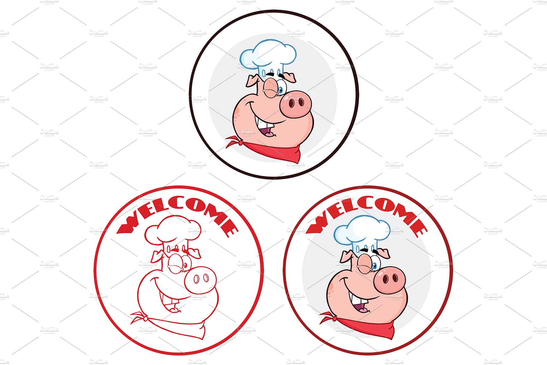 Winking Chef Pig. Collection Set cover image.