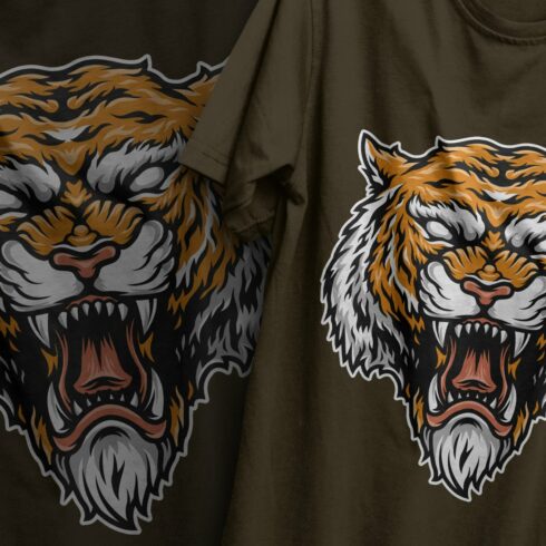 Vintage Angry Tiger Head Design cover image.