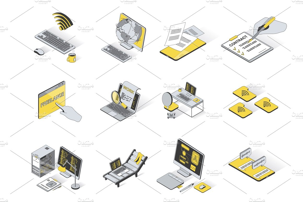 Freelance Isometric Icons cover image.