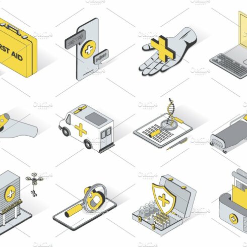 Medical Isometric Icons cover image.