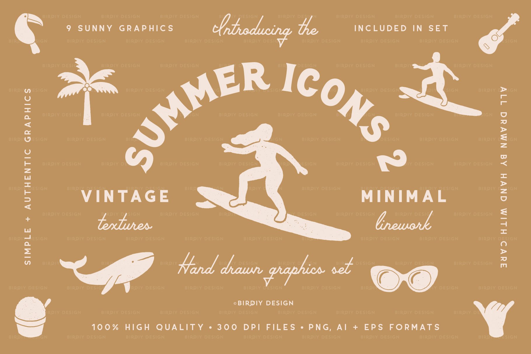 Summer Icons 2 Hand Drawn Graphics cover image.