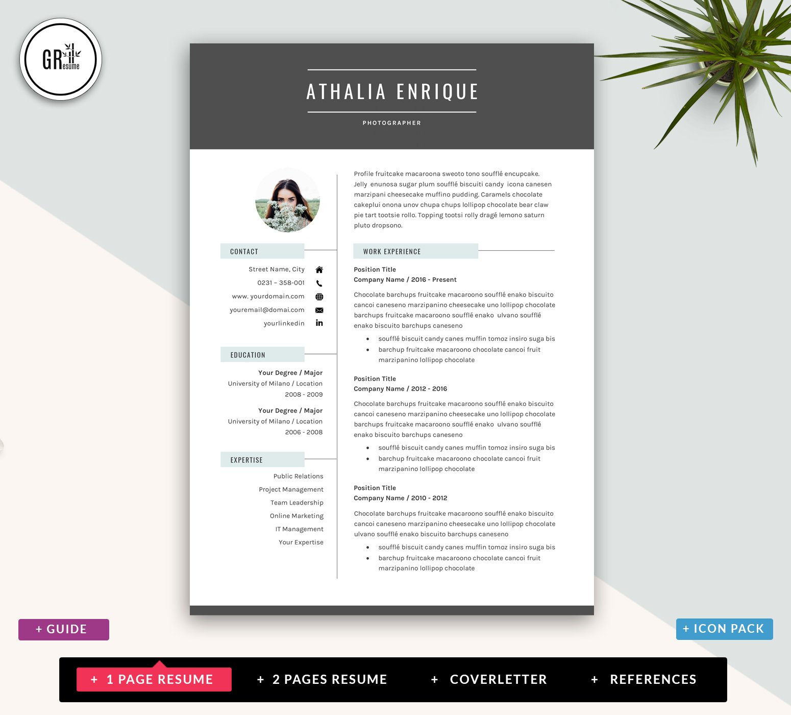 Creative Resume CV Template preview image.