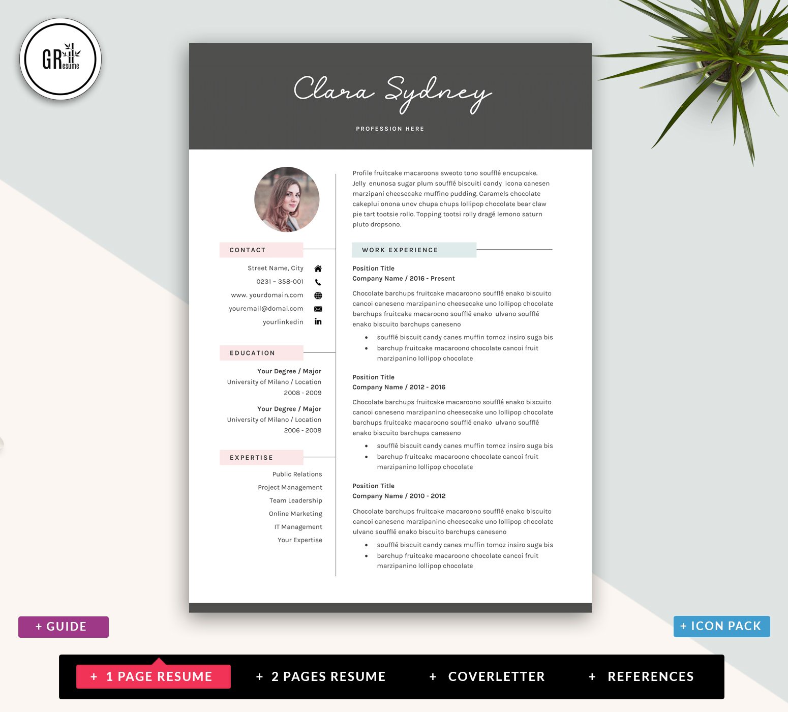 Creative Resume Template for Word preview image.