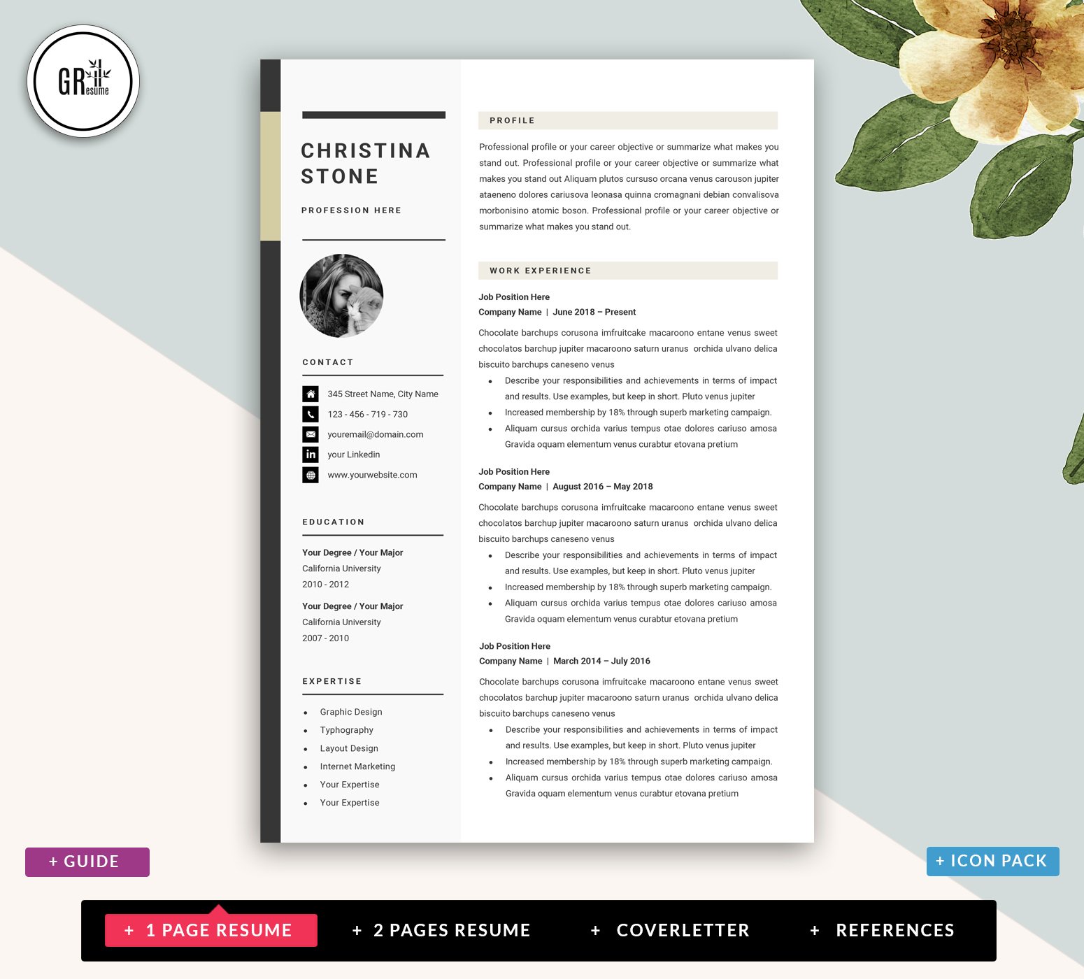 Resume template CV Template - SALE preview image.