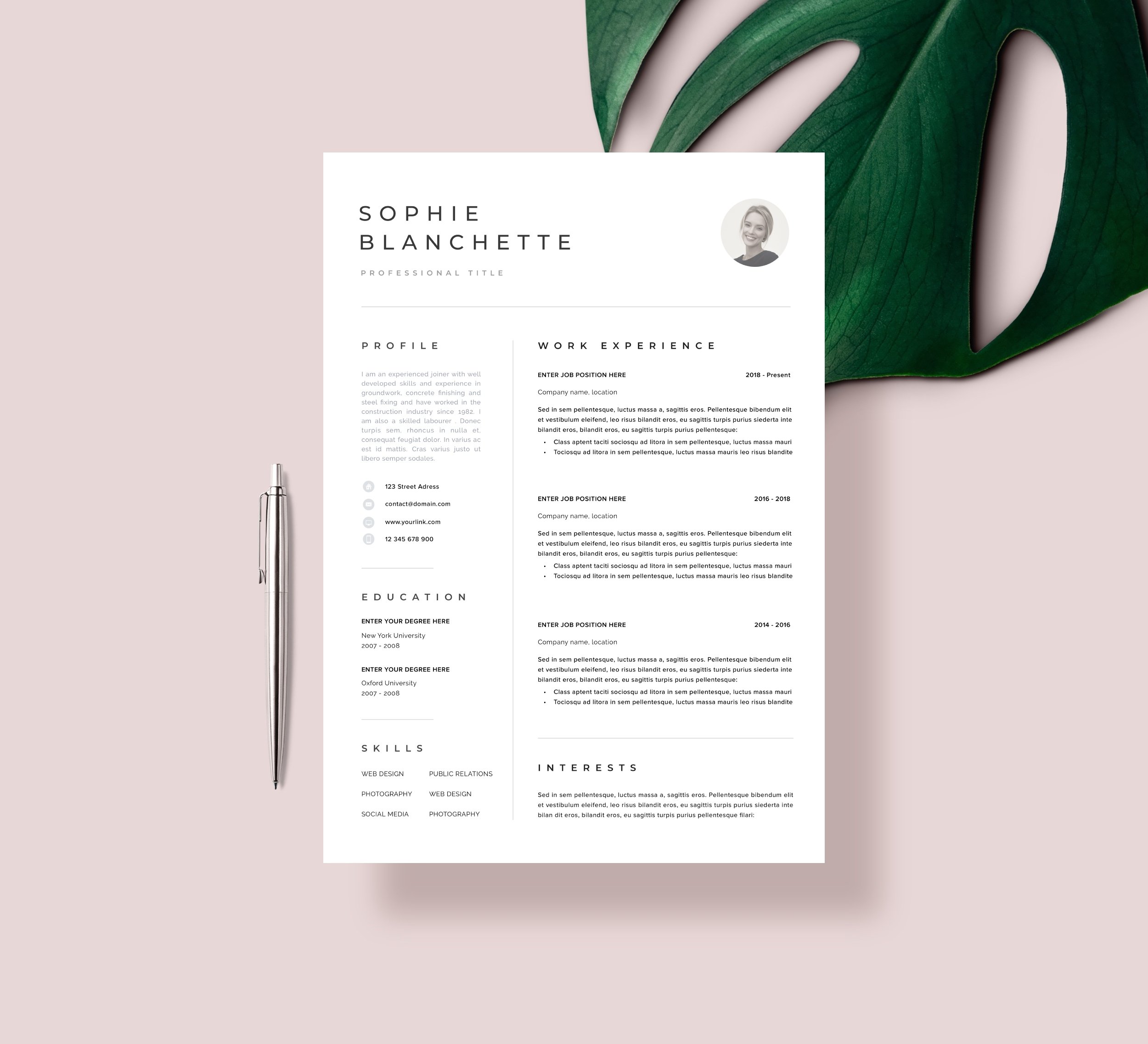 Modern Resume Template CV template cover image.