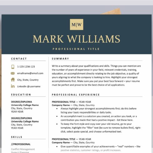 Executive Resume Template Design cover image.