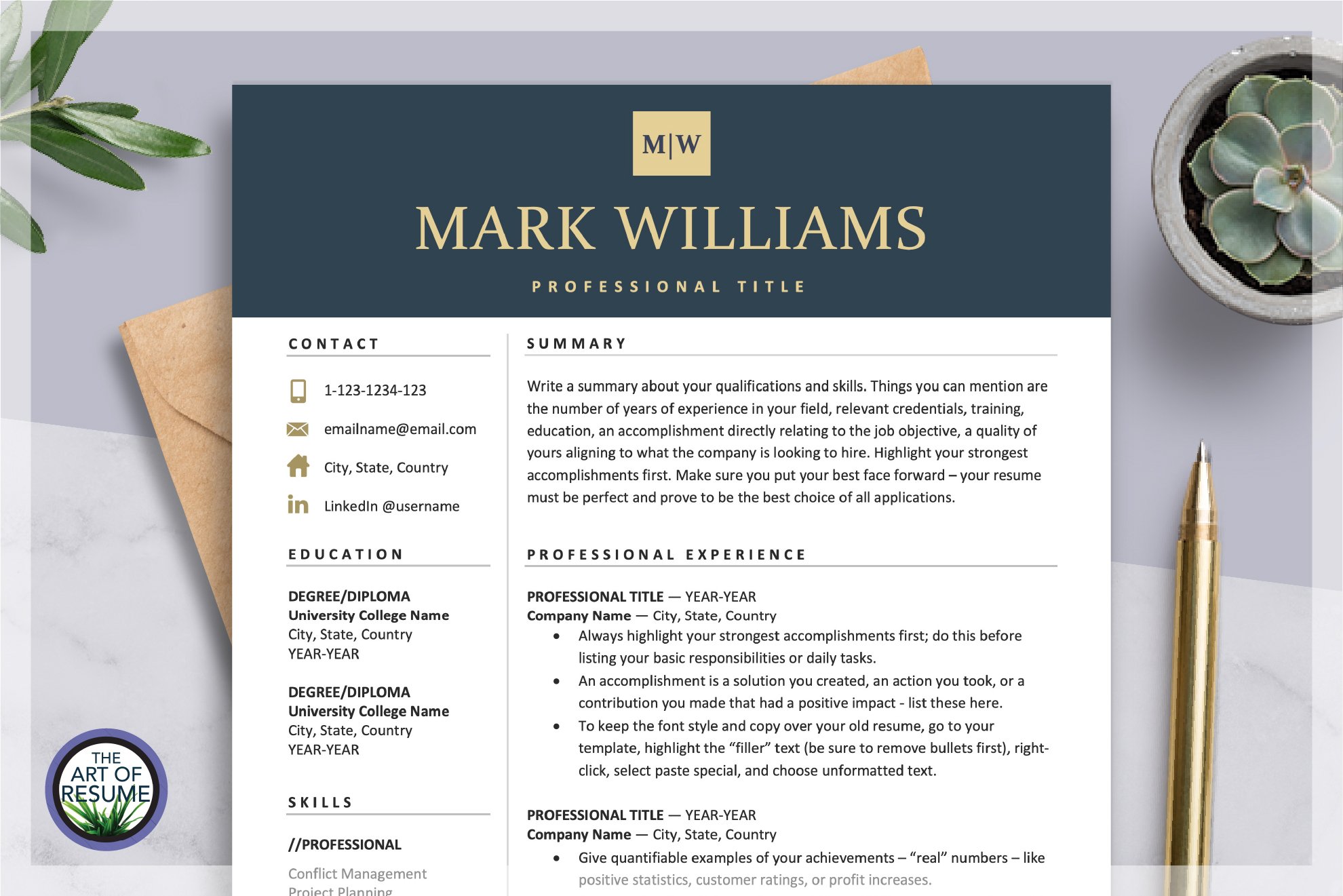 Executive Resume Template Design cover image.