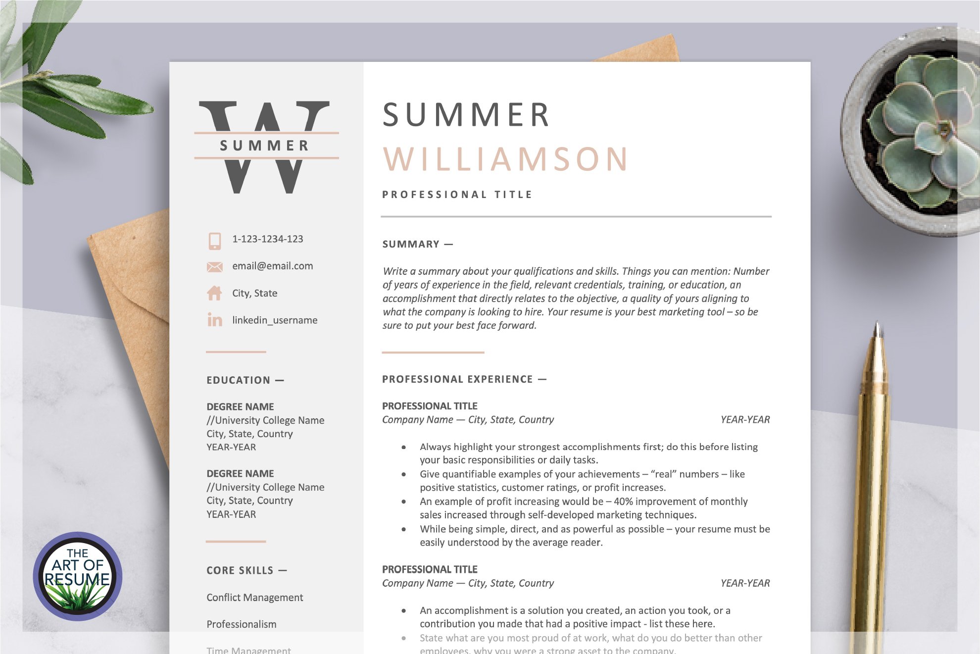 Modern Resume Template | CV Design cover image.