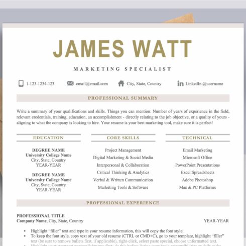 Resume Template | Free Cover Letter cover image.