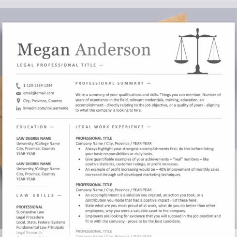 Legal Resume | Lawyer, Law Clerk CV cover image.