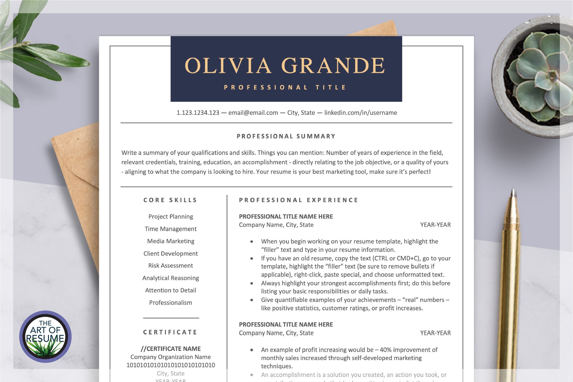 Editable Resume CV Template Design cover image.