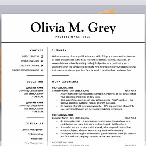 Minimalist Resume CV Template Design cover image.