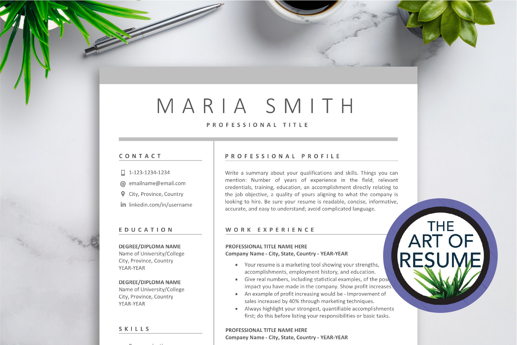 Resume Template & Free Cover Letter cover image.