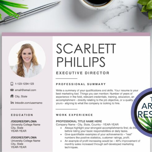 Creative Resume with Photo Picture cover image.