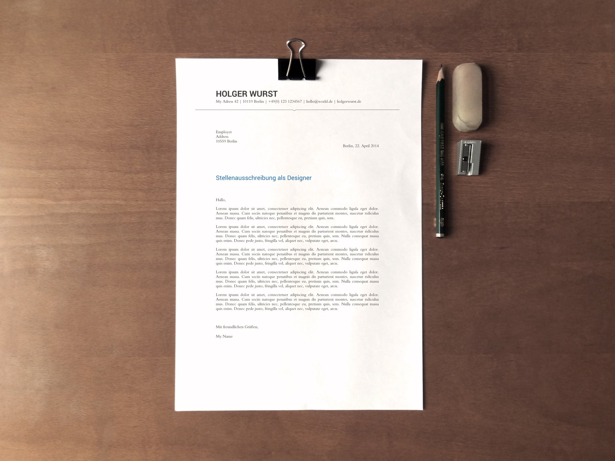 CV, resume and cover letter template preview image.