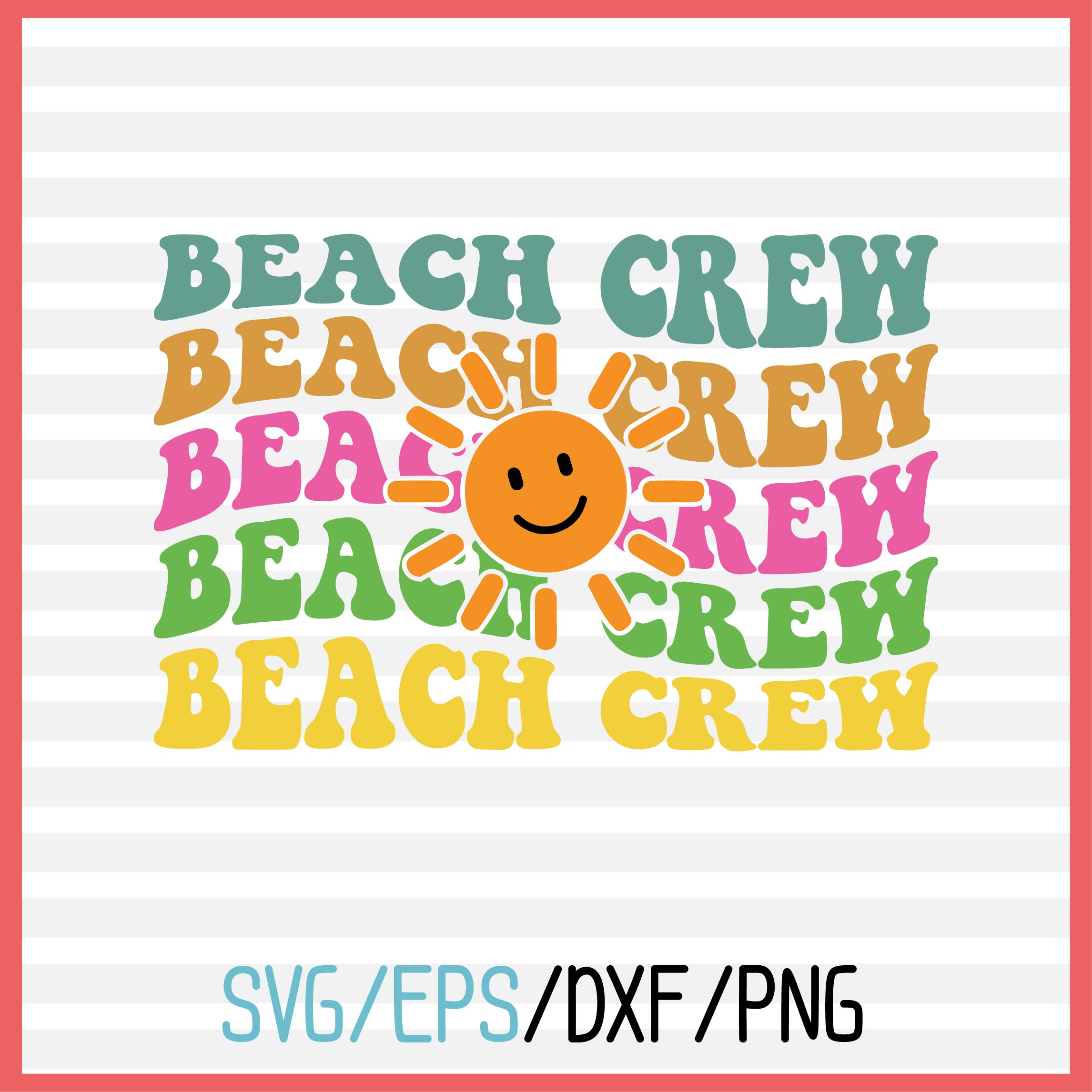 About Beach crew retro svg design cover image.