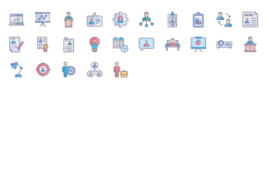 Human Resource Vector icon pack preview image.