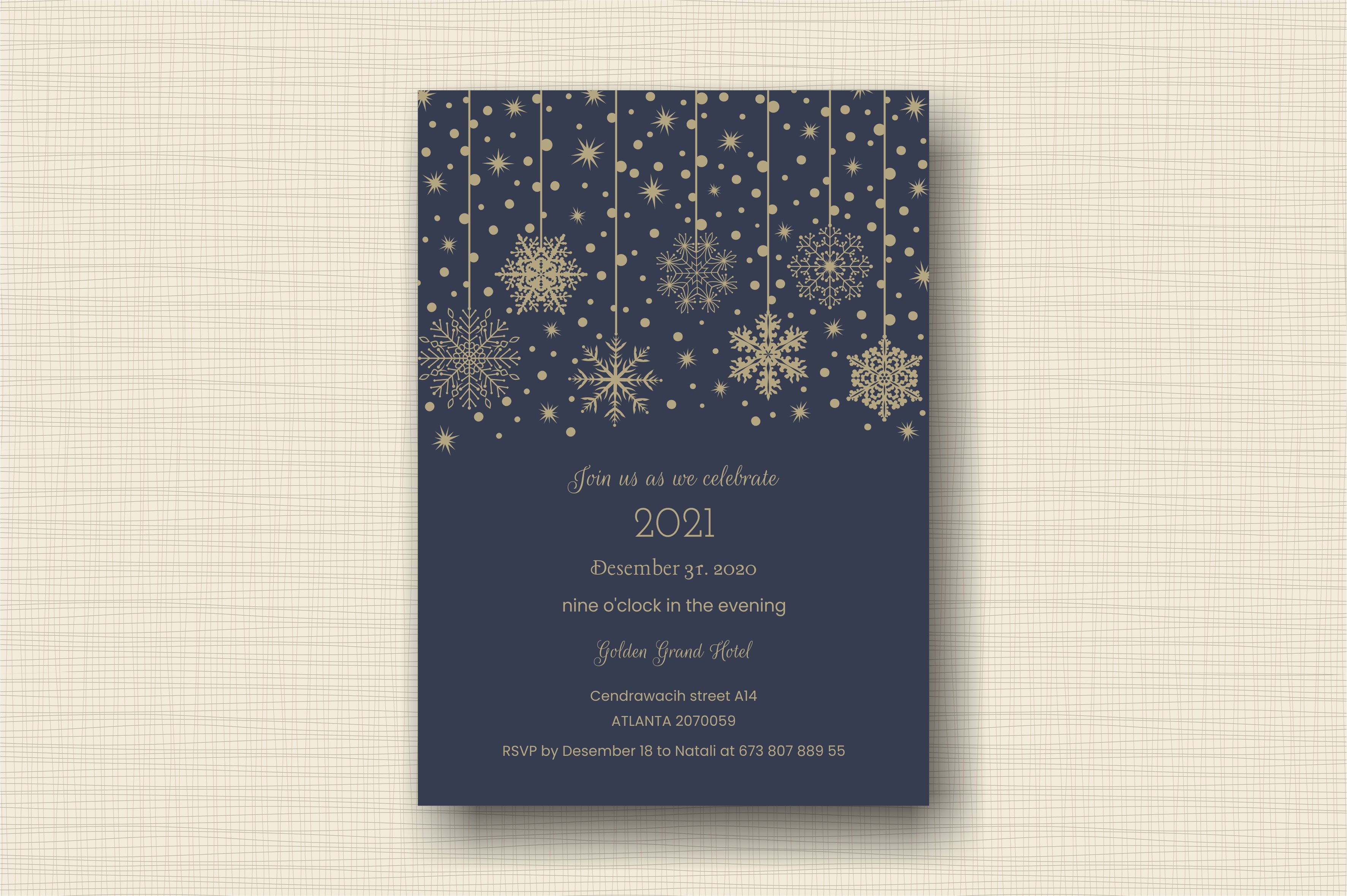 New year invitation set preview image.