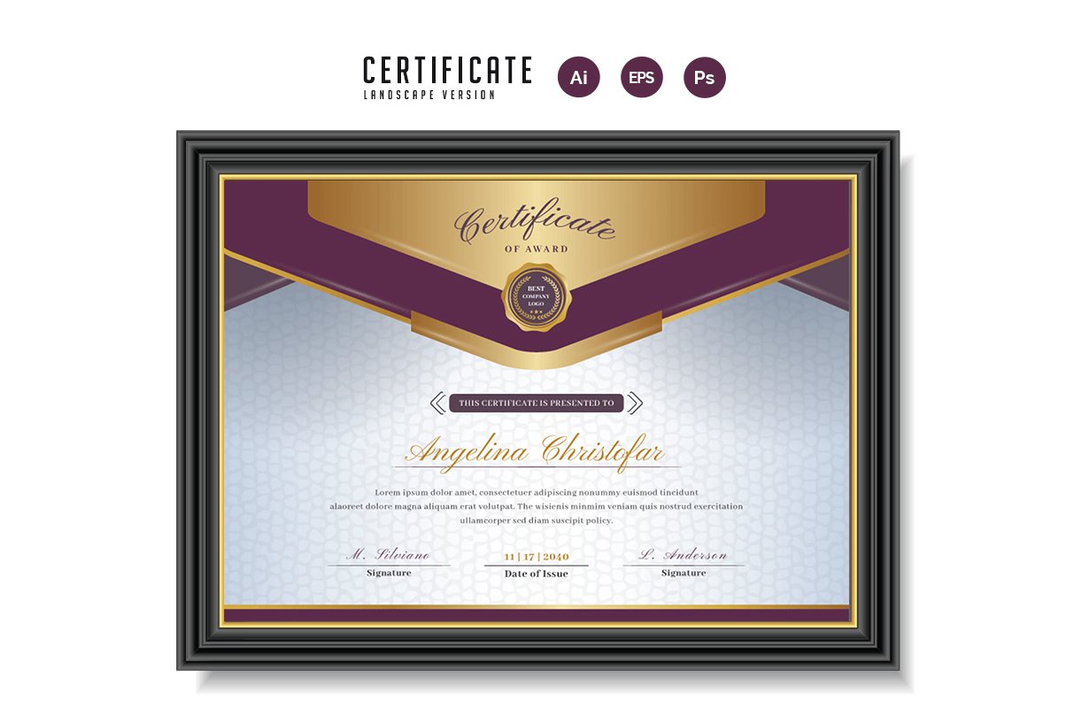 526. Modern Certificate Template preview image.