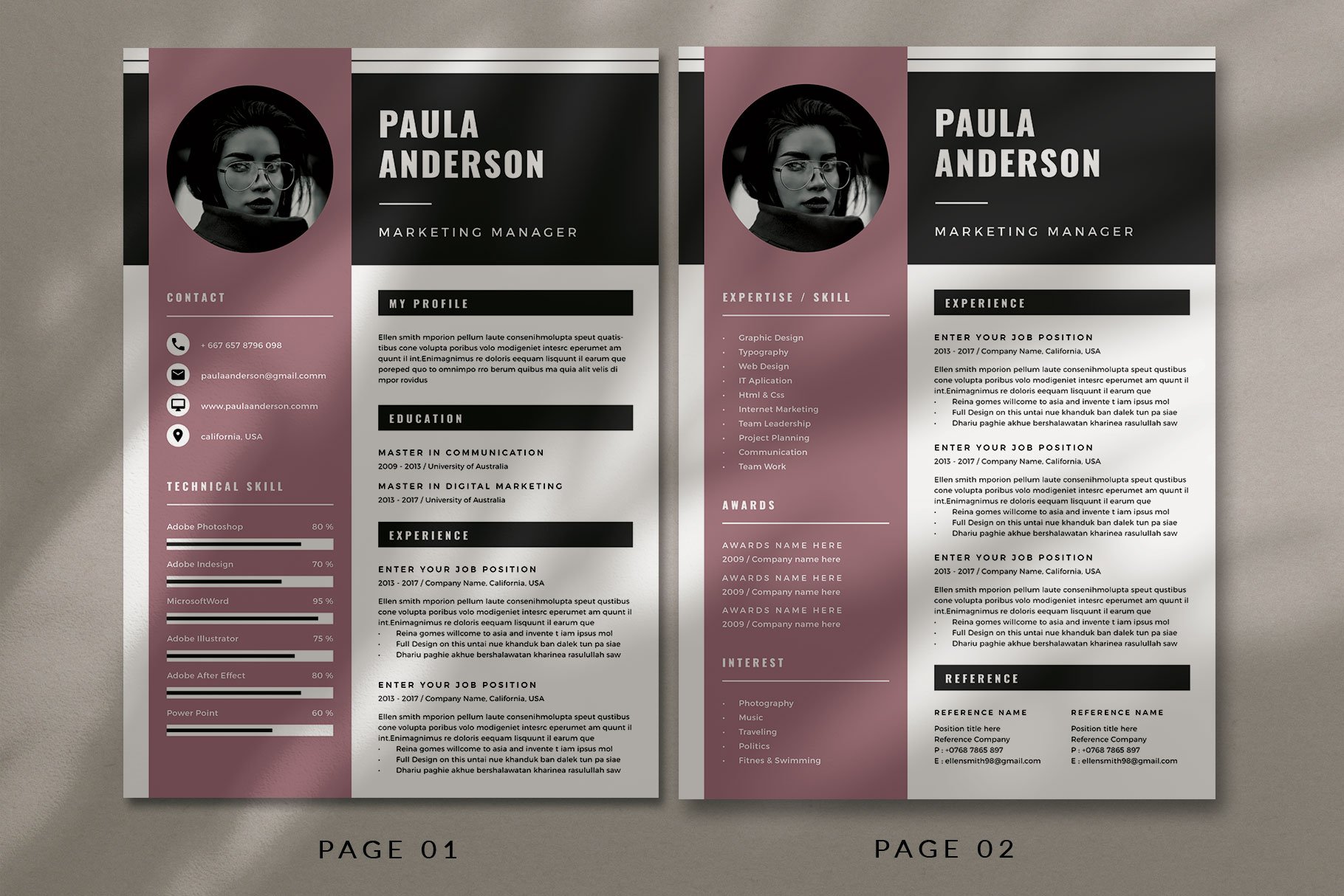 Resume Template / Cv Template preview image.