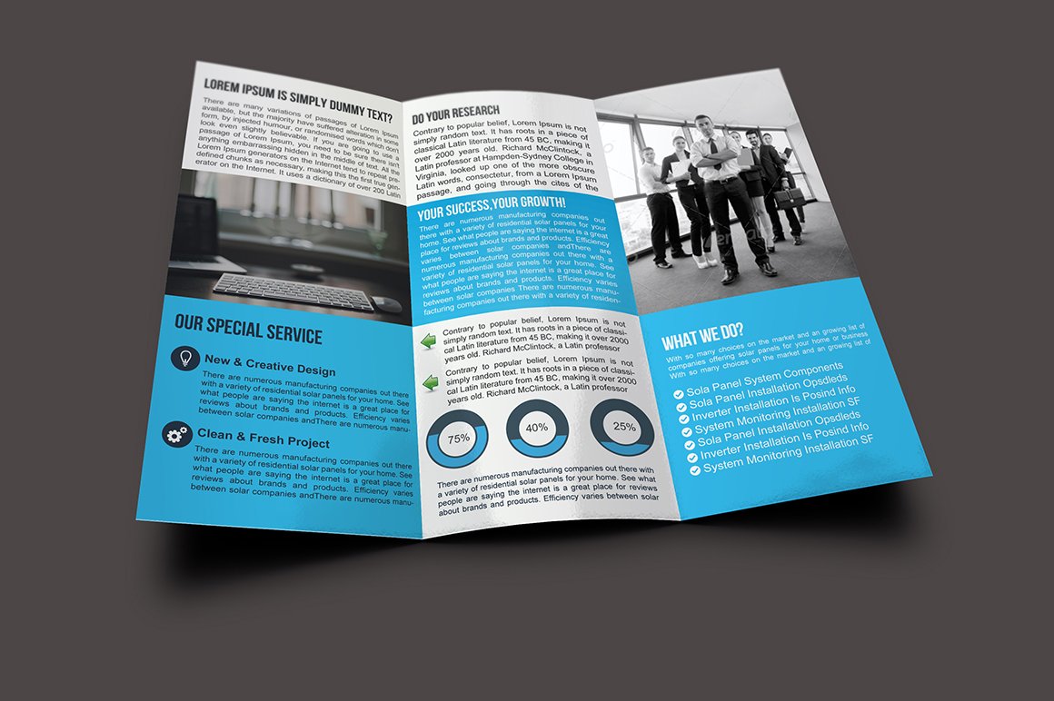 A4 Trifold Business Brochure preview image.