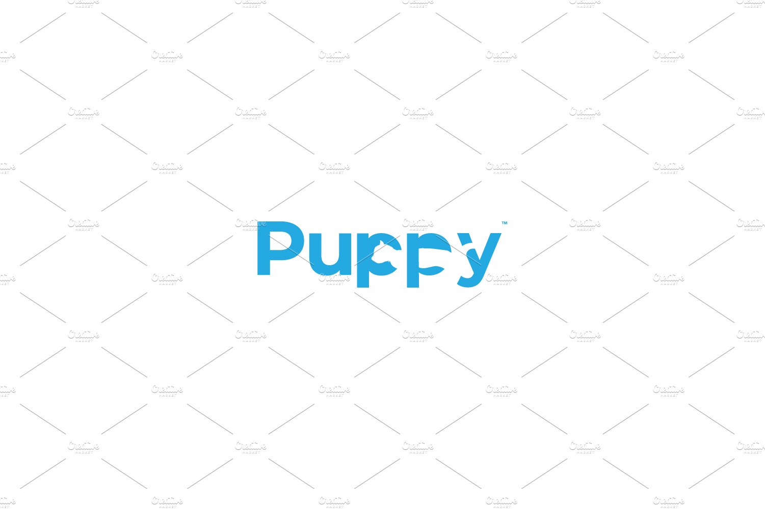 Puppy Cat Negative Logotype preview image.