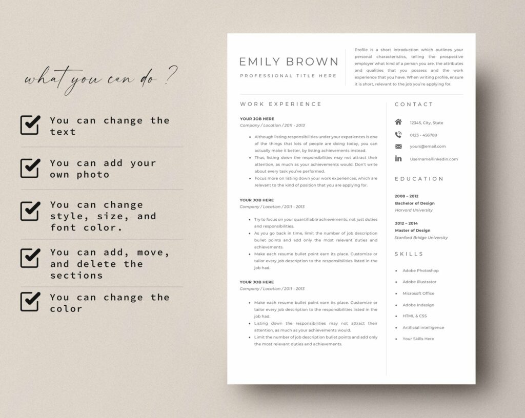 Resume Template 4 Pages – MasterBundles