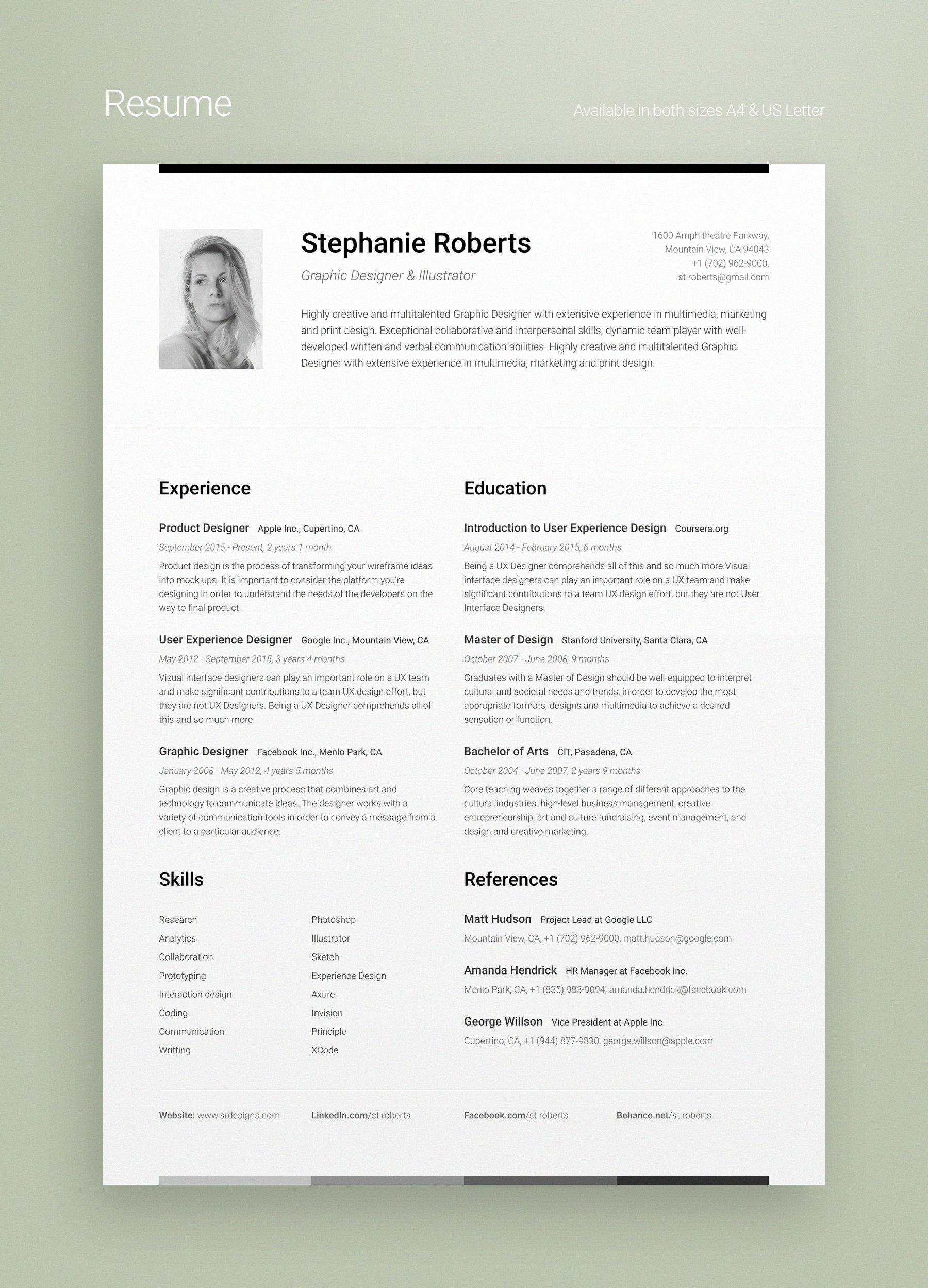 Resume & CV Bundle 1 Horizontal preview image.
