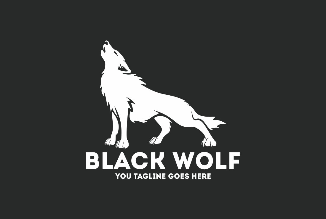 Black Wolf Logo preview image.