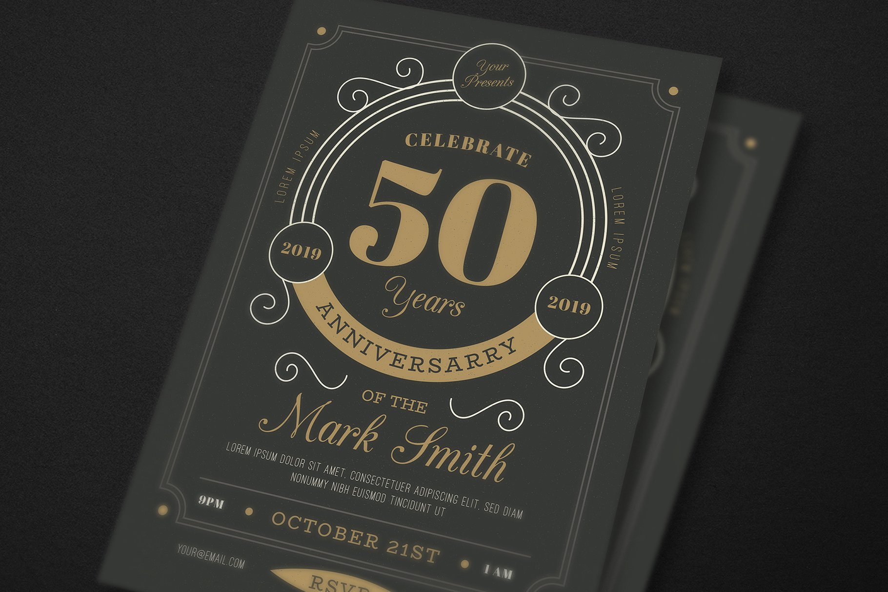 Vintage Anniversary Flyer/Invitation preview image.