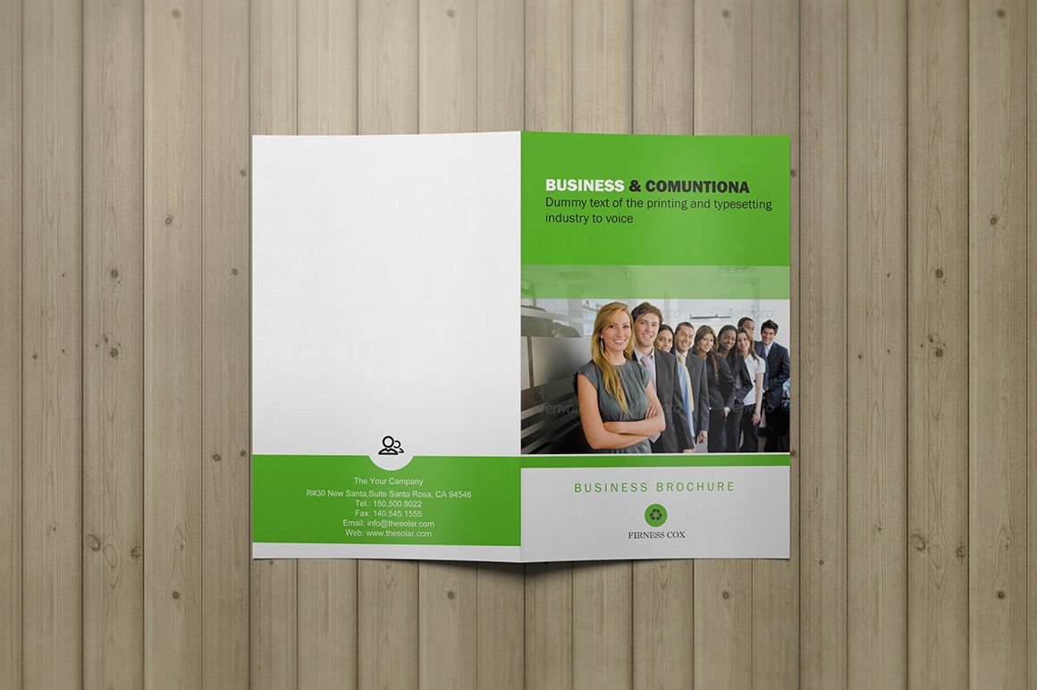 Bifold Business Brochure Template preview image.