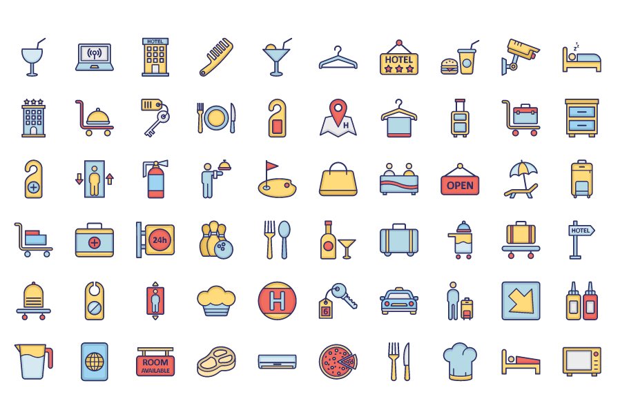 700+ Guest House Vector Icons preview image.