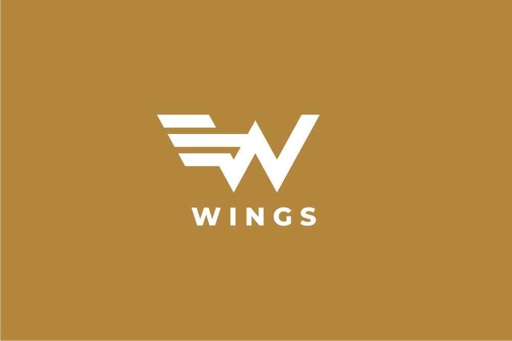 Wings - Letter W Logo Template preview image.
