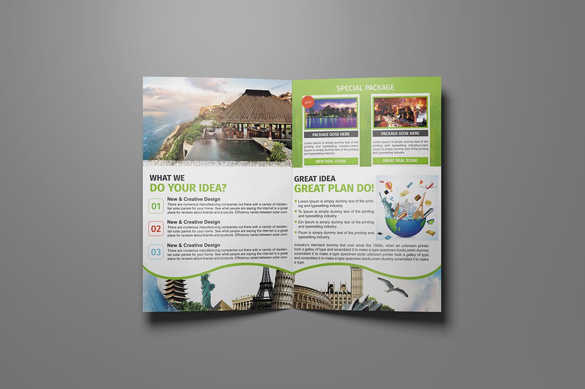 Holiday Travel Agency Bifold Brochur preview image.