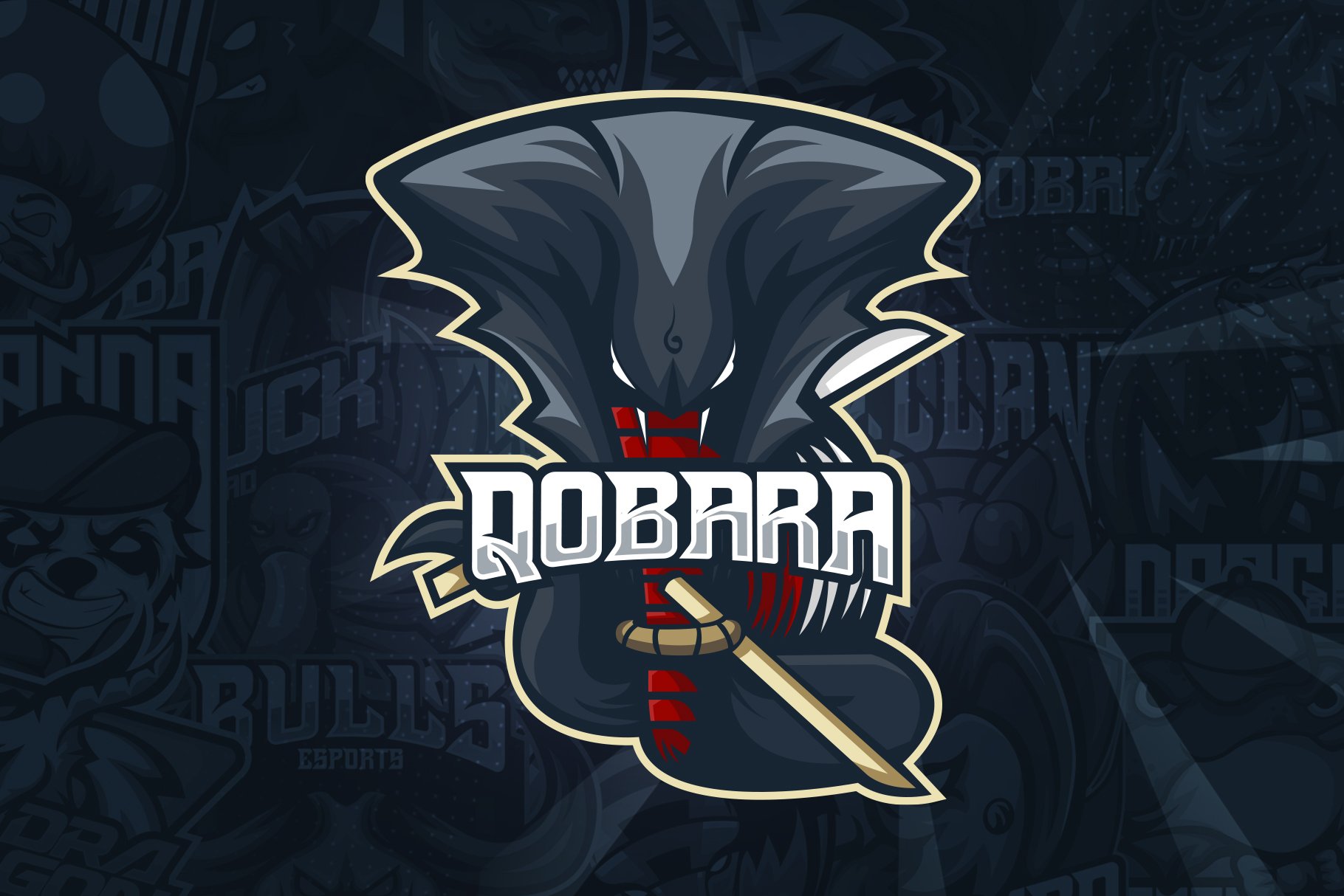 Qobara Esport Mascot Logo preview image.