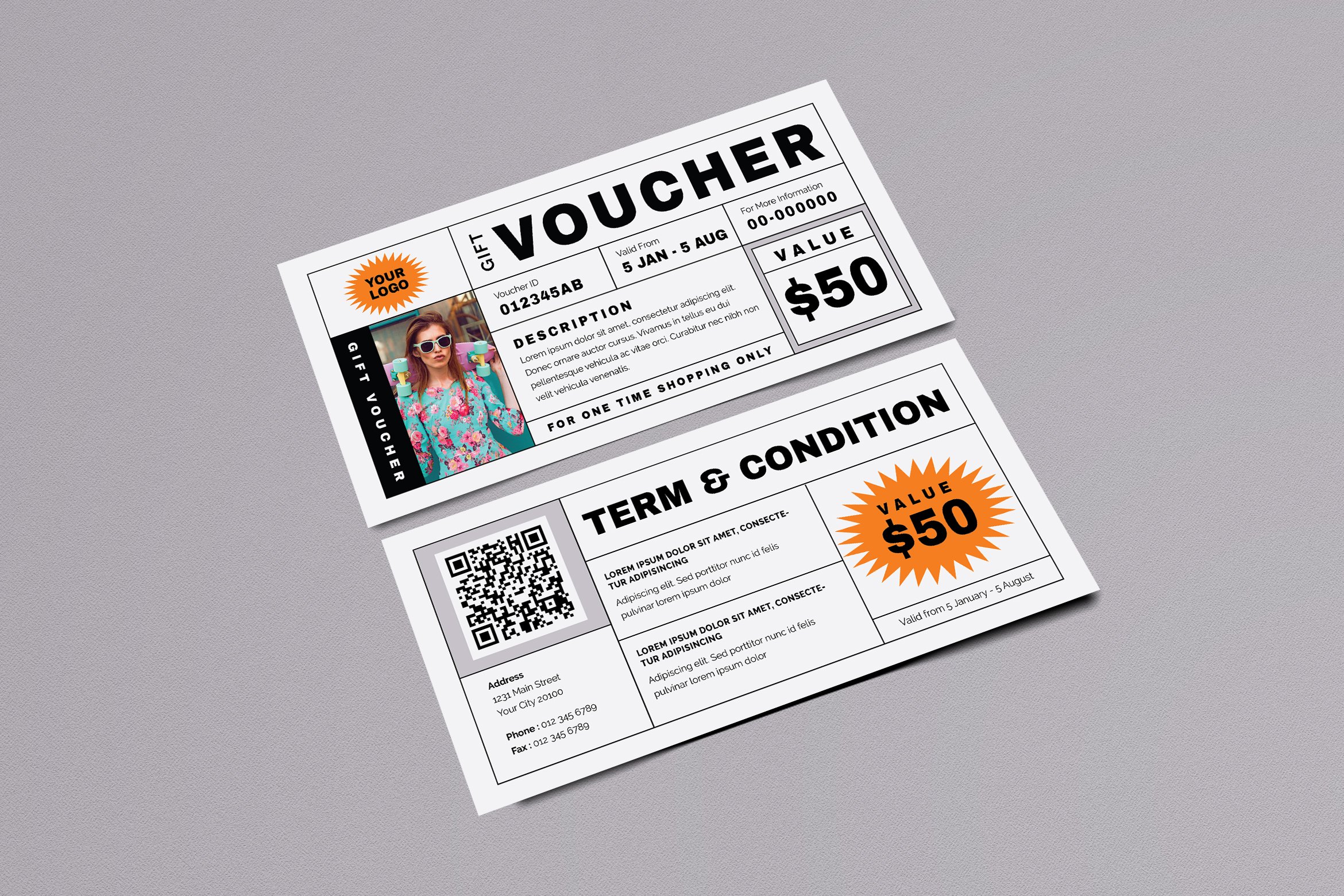 Modern Fashion Gift Voucher preview image.