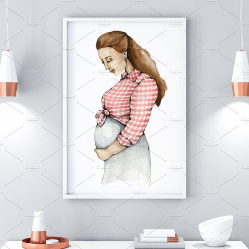 Printable Watercolor Pregnant art cover image.