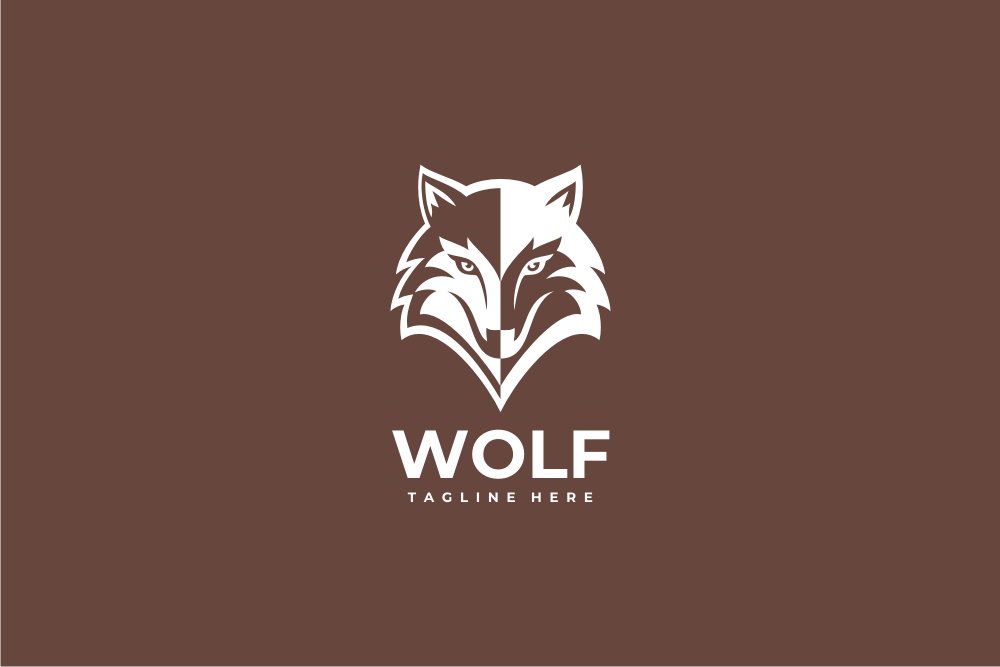 Wolf Head Logo Template cover image.