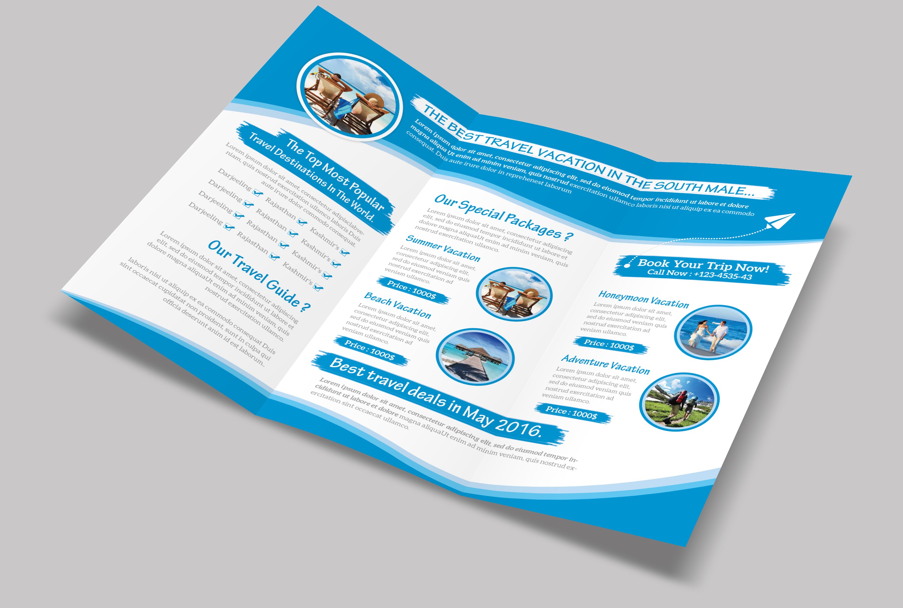 Travel Trifold Brochure preview image.