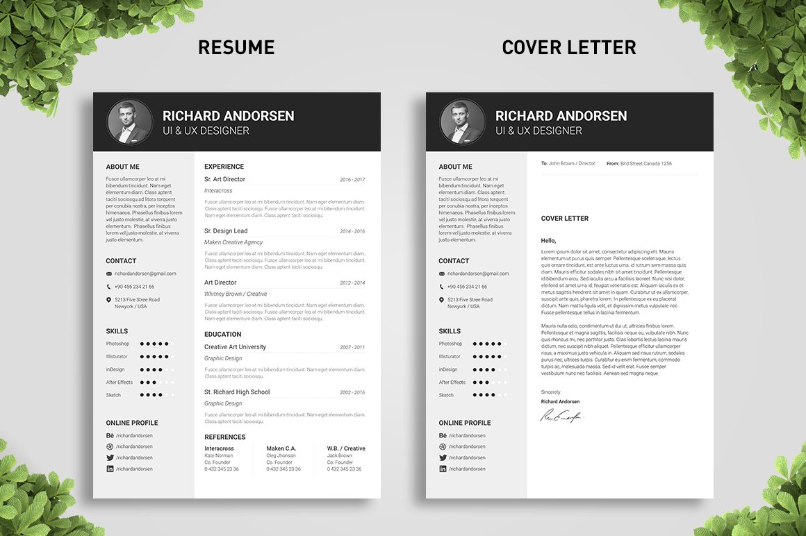 Block Resume Template preview image.