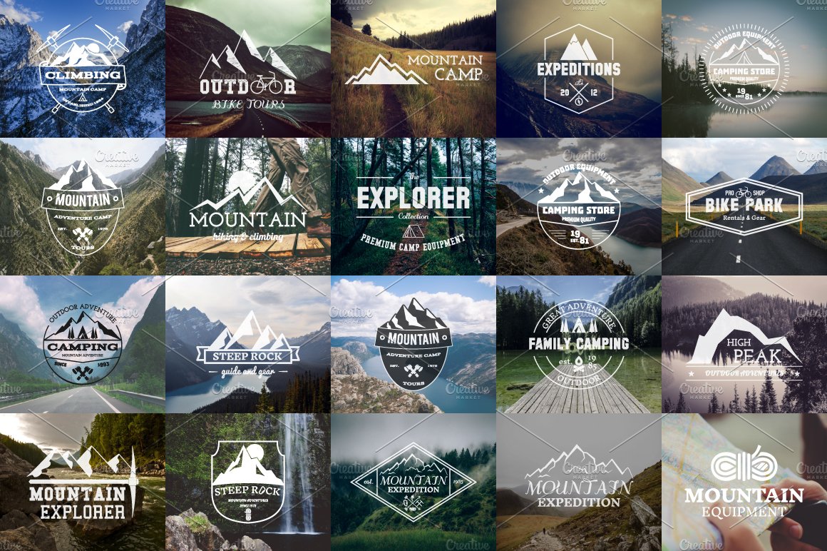 25 Adventure Badges / Travel Logos cover image.