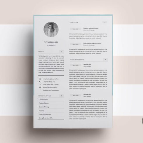 Resume Template for MS Word, 5 Pages cover image.
