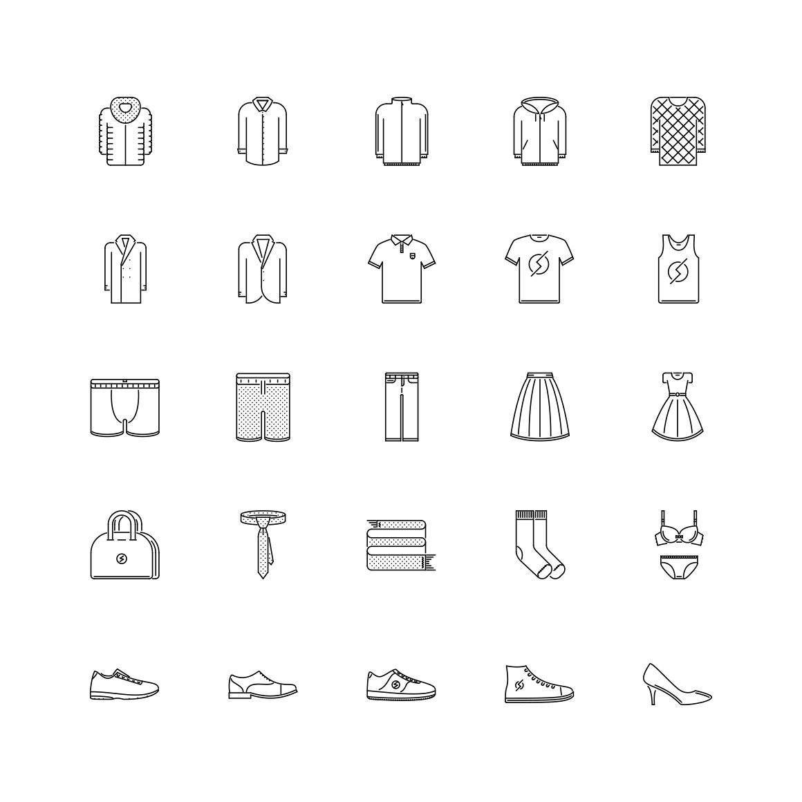 The Clothes Outline Icons 25 preview image.