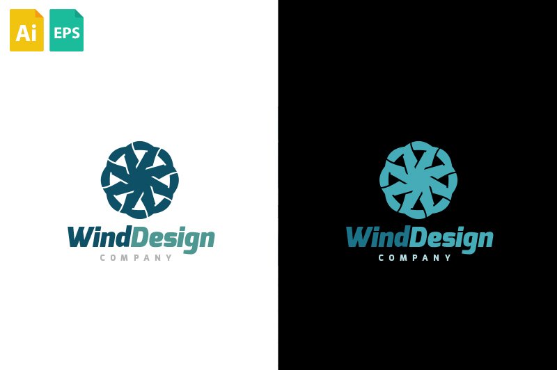 Wind Design Logo preview image.