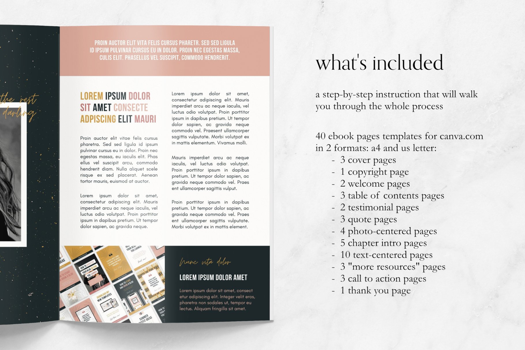 Canva eBook Template For Bloggers preview image.