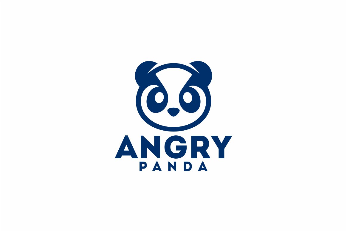 Cute Angry Panda Logo preview image.