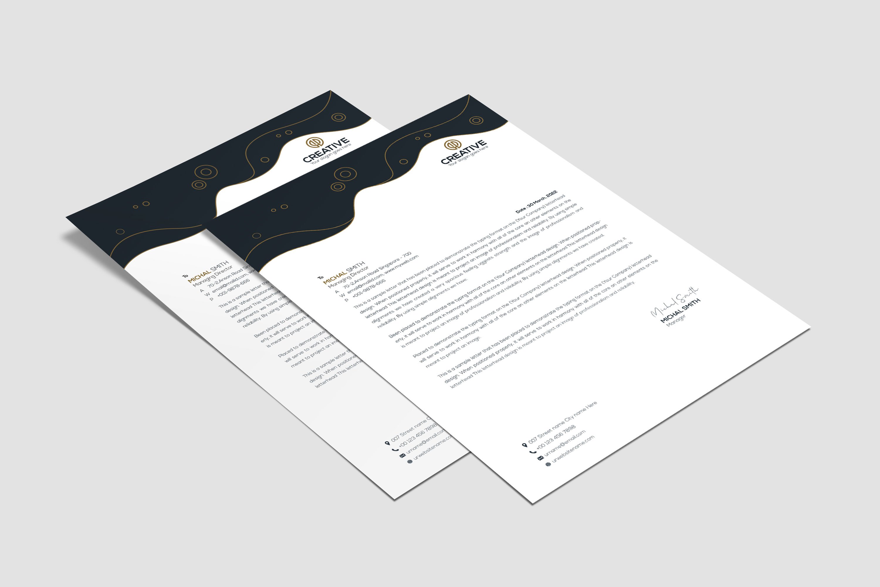 letterhead template preview image.