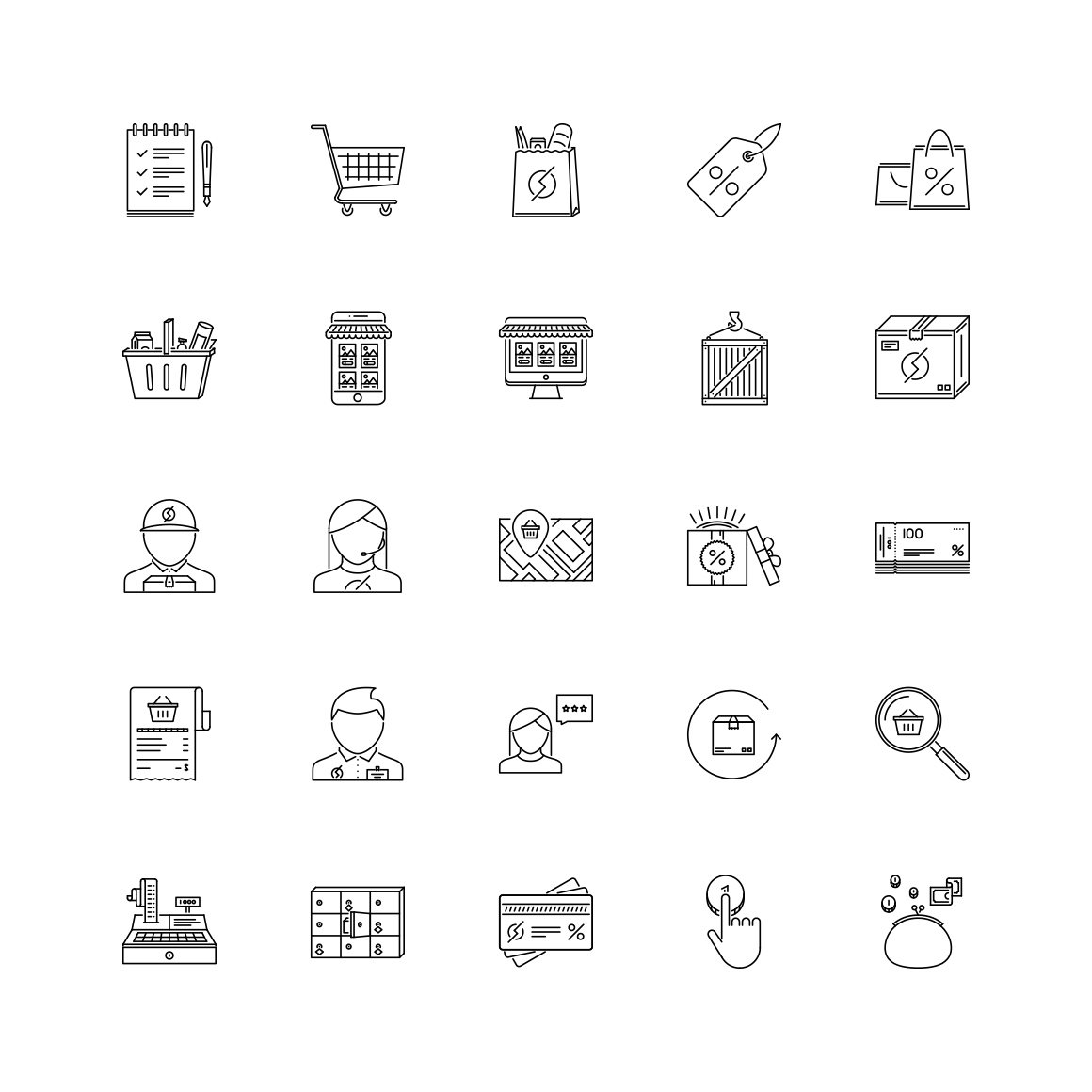 The Shop Outline Icons 25 preview image.